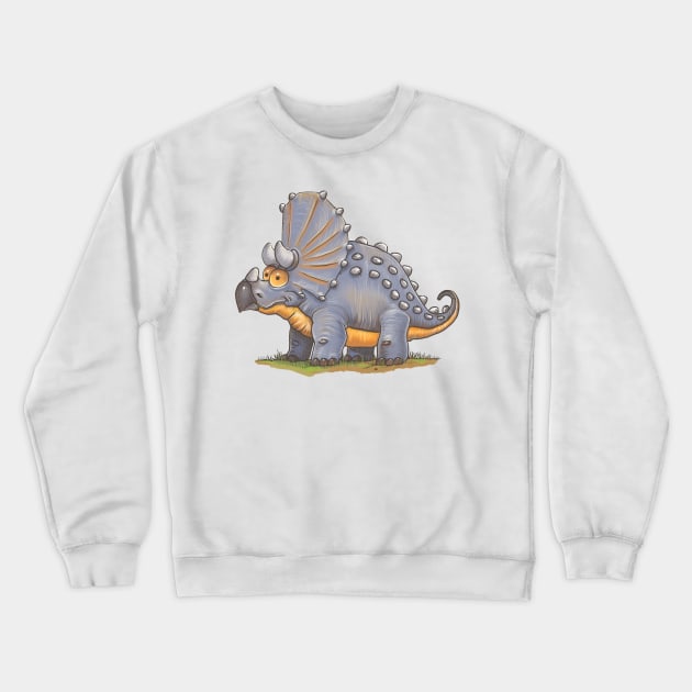 Triceratops Crewneck Sweatshirt by Artofokan